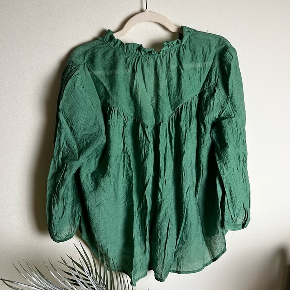 TheKorner Green Cottage Core Blouse Large - Picture 6 of 6